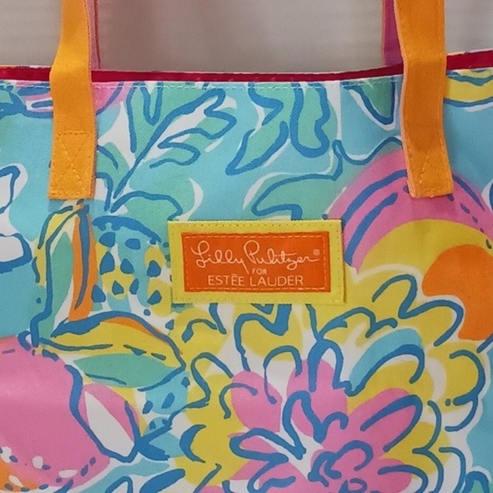 Lilly Pulitzer Estee Lauder Floral Canvas Bag GWP - Picture 8 of 11